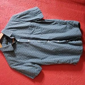 Banana Republic Men's Blue Wash Button down shirt Medium short sleeve 💯 cotton